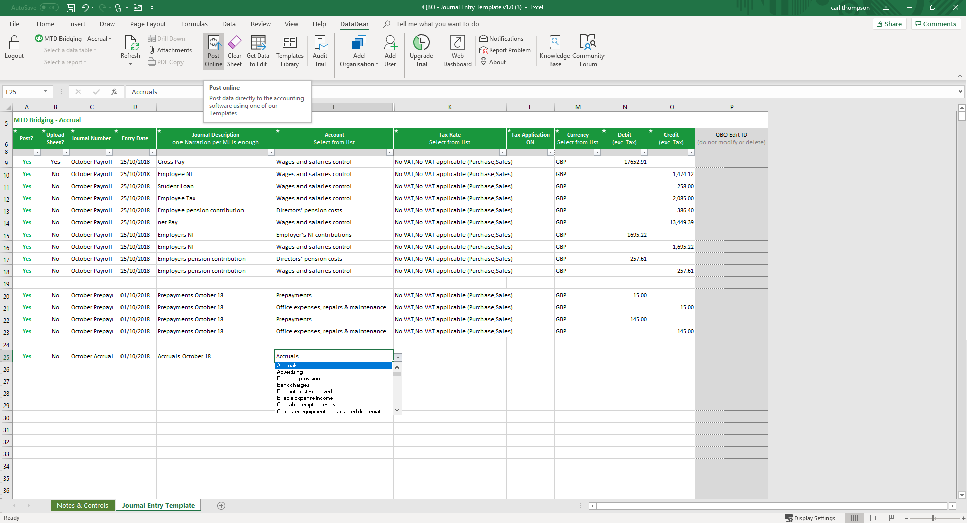 DataDear app connects to QuickBooks